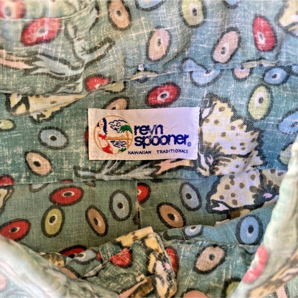 VTG Reyn Spooner Mens Small 1/4 Button Up Hawaiian Aloha Short Sleeve Shirt - Picture 4 of 6